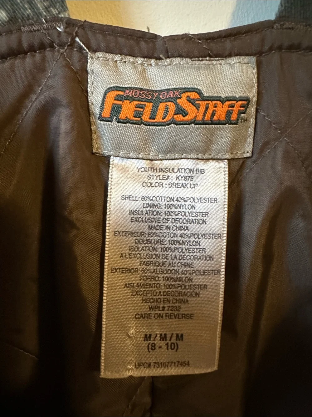 Youth Mossy Oak Field Staff Insulated Coverall Bibs